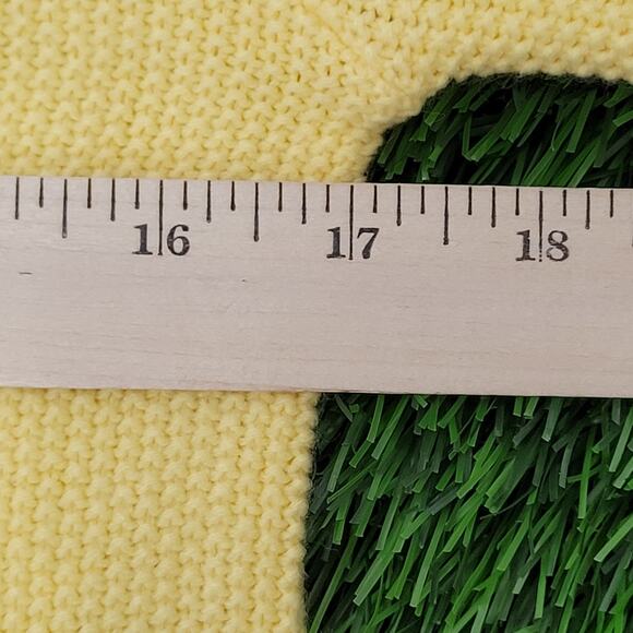 Vintage 80s MOD Ringer Sweater Women 2XS/XS 17x18 Cropped Yellow - Picture 11 of 12